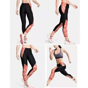 UNDER ARMOUR WOMENS HEATGEAR ANKLE CROP HI-RISE EDGELIT CAPRIS BLACK#1348022-NWT